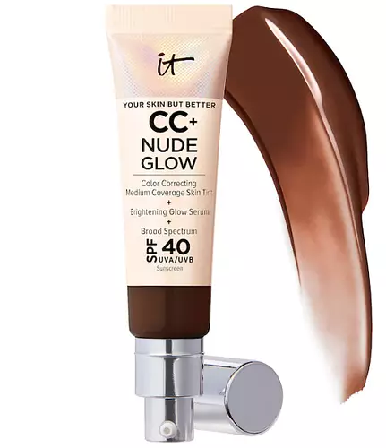 IT Cosmetics CC+ Nude Glow Lightweight Foundation + Glow Serum with SPF 40 - Deep Mocha