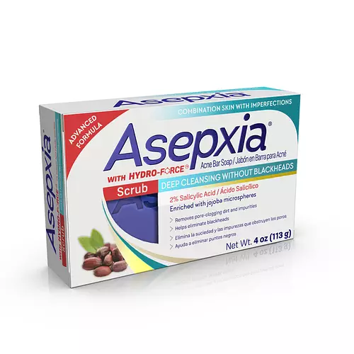 Asepxia Scrub Acne Bar Soap Deep Cleansing with 2% Salicylic Acid