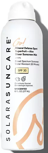 Solara Suncare Go! Mineral Defense Sport Superfruit + Aloe Sunscreen Mist SPF 30