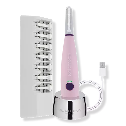 Michael Todd Beauty Sonicsmooth Sonic Dermaplaning Exfoliation & Peach Fuzz Removal System Pink