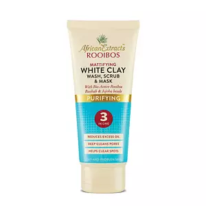 African Extracts Rooibos Skin Care Purifying Mattifying White Clay: Wash, Scrub & Mask
