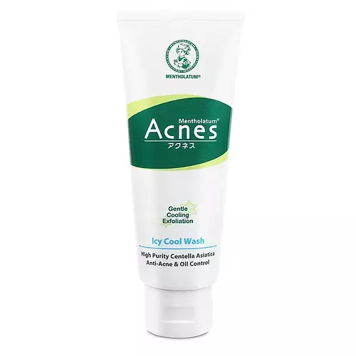 Rohto Mentholatum Acnes Gentle Cooling Exfoliation Icy Cool Wash Hight Purity Centella Asiatica Anti-Acne & Oil Control