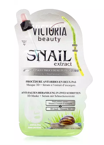 Victoria Beauty Snail Extract Anti-Wrinkle Procedure in Two Steps 3D Mask + Snail Extract Serum