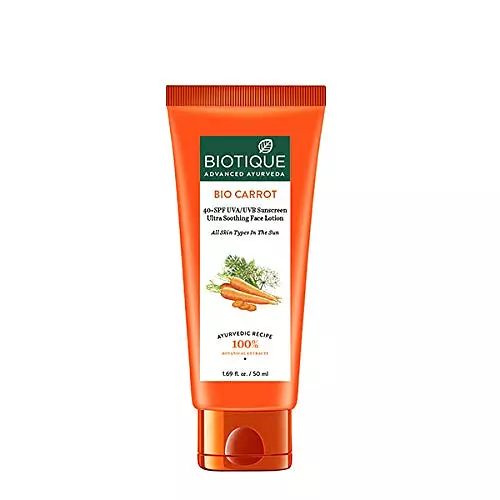 Biotique Sun Shield Carrot SPF40+ Sunscreen Lotion