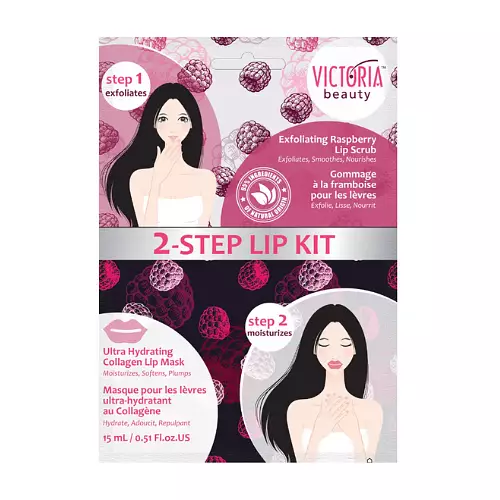Victoria Beauty 2-Step Lip Kit with Raspberry and Collagen