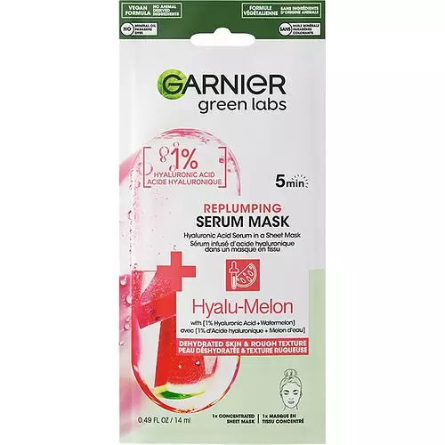 Garnier Hyalu-Melon Replumping Serum Mask 5 Minute Sheet Mask with Hyaluronic Acid + Watermelon US