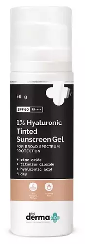 The Derma Co 1% Hyaluronic Tinted Sunscreen Gel for Broad Spectrum Protection