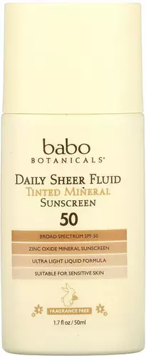 babo botanicals Daily Sheer Fluid Tinted Mineral Sunscreen SPF 50 - For Sensitive Skin