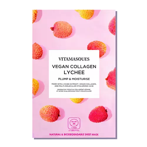 Vitamasques Vegan Collagen Lychee Face Sheet Mask