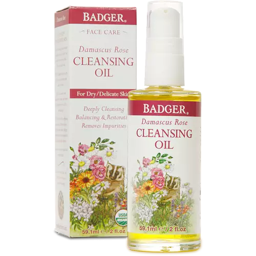 Badger Damascus Rose Face Cleansing Oil For Dry & Delicate Skin