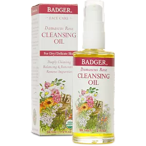 Badger Damascus Rose Face Cleansing Oil For Dry & Delicate Skin