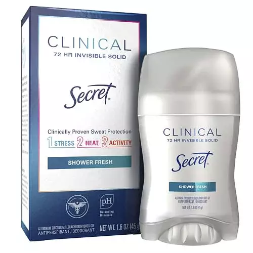Secret Clinical Strength Invisible Solid Antiperspirant Deodorant Shower Fresh