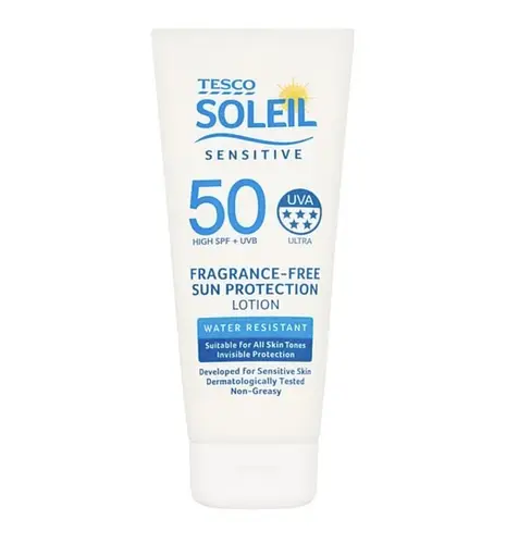 Tesco Soleil Sensitive Fragrance-Free Sun Lotion SPF 50