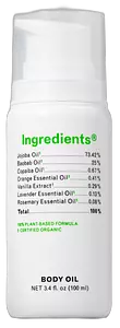 Ingredients Jojoba Body Oil