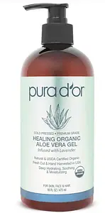 Pura D'or Healing Organic Aloe Vera Gel Lavender