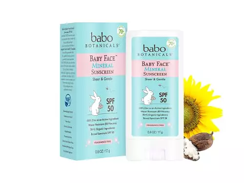 babo botanicals Baby Face Mineral Sunscreen Stick SPF 50