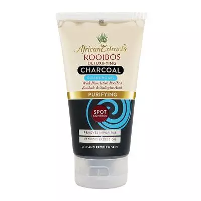 African Extracts Rooibos Skin Care Purifying Detoxifying Charcoal Cleansing Gel
