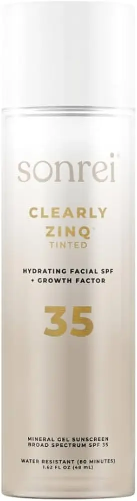 Sonrei Clearly Zinc Hydrating Facial SPF 35 + Growth Factor  Mineral Gel Sunscreen