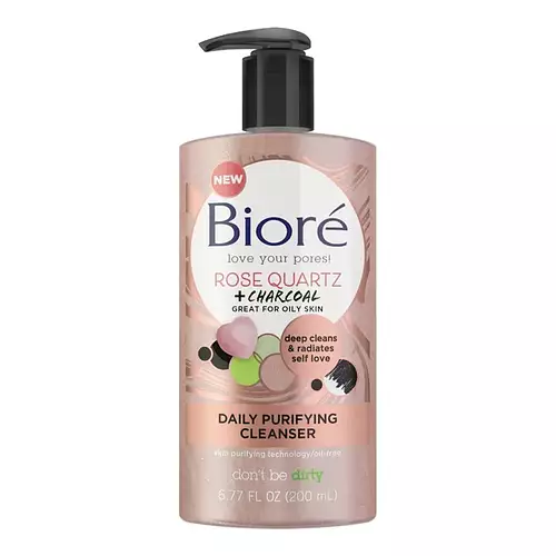 Biore Rose Quartz + Charcoal Daily Purifying Cleanser