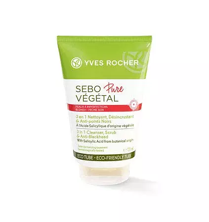 Yves Rocher Sebo Pure Vegetal 3 In 1 Cleanser, Scrub & Anti-Blackhead