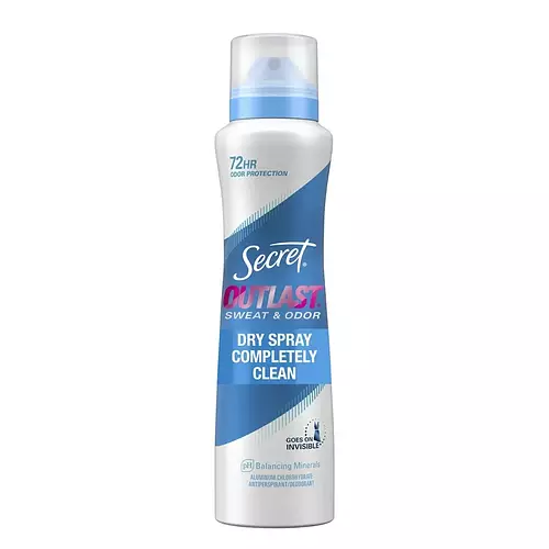 Secret Outlast Dry Spray Antiperspirant Deodorant Completely Clean