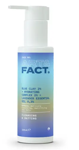 Art & Fact Blue Clay 2% + Hydrating Complex 2% + Lavender Essential Oil 0,3% Mattifying Wash Gel