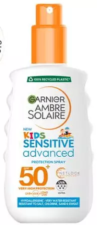 Garnier Ambre Solaire Kids Water Resistant Sun Cream Spray SPF 50+