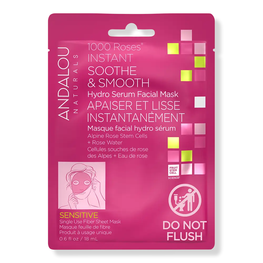 Andalou Naturals 1000 Roses Instant Soothe & Smooth Sheet Mask