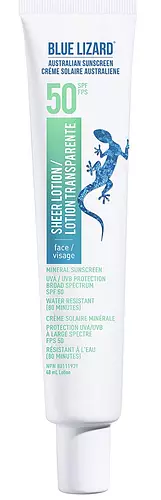 Blue Lizard Sheer Mineral Sunscreen Lotion for Face SPF 50+