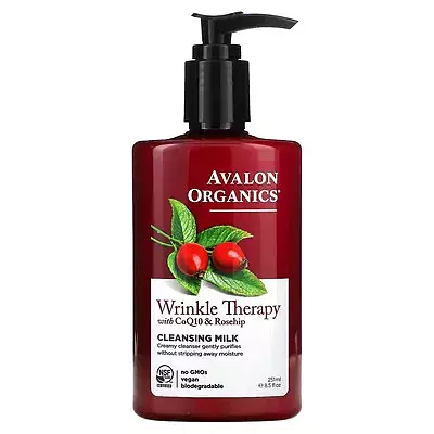 Avalon Organics Wrinkle Therapy with CoQ10 & Rosehip Cleansing Milk