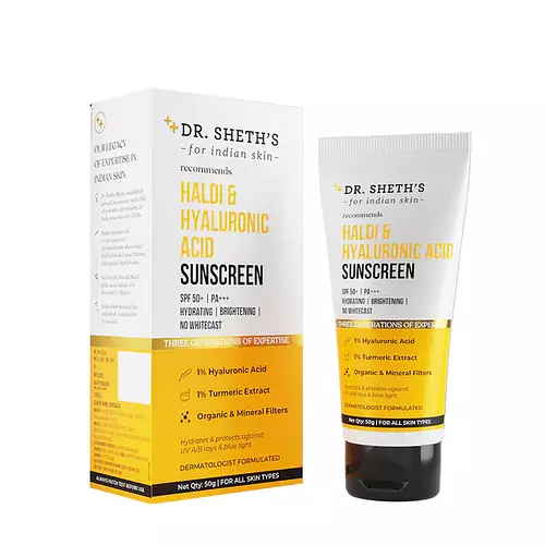 Dr. Sheth's Haldi & Hyaluronic Acid Sunscreen SPF 50 PA+++