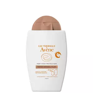 Avène Very High Protection Tinted Mineral Fluid SPF 50+ Sun Cream for Intolerant Skin