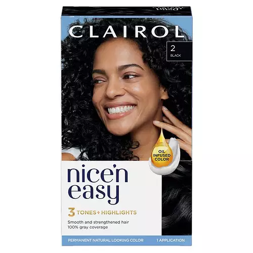 Clairol Nice'n Easy Permanent Hair Color Cream Kit 2 Black