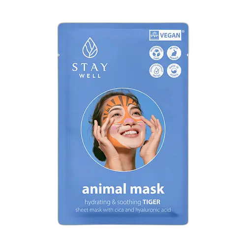 Stay Well Animal Mask Hydrating & Soothing Tiger